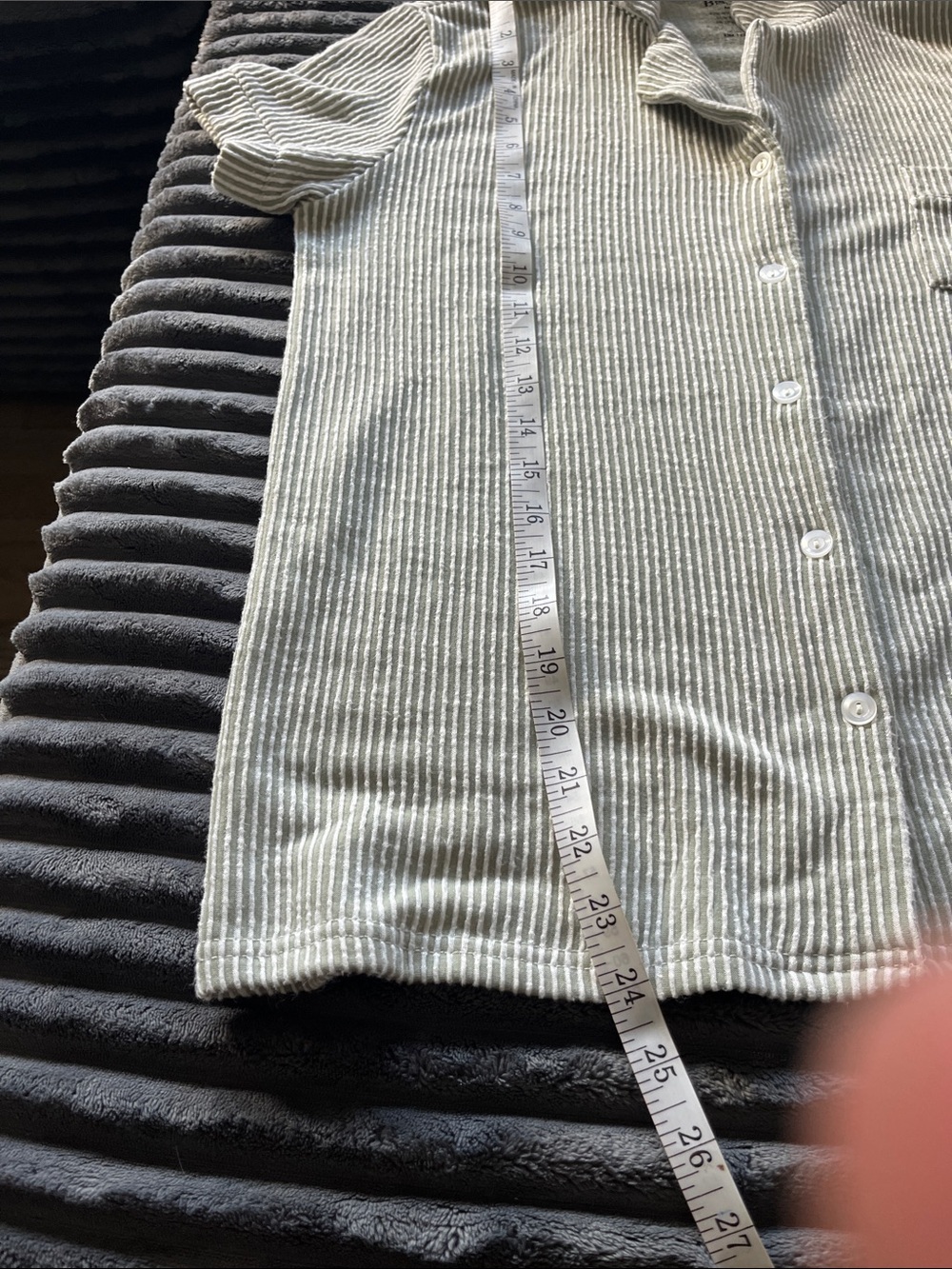 Born Striped Pajama Set in Light Blue and White - Picture 9 of 9